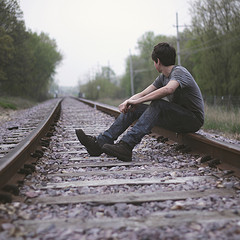 boy on tracks